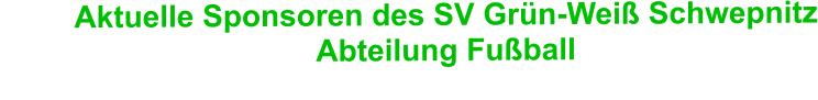 Aktuelle Sponsoren des SV Grün-Weiß Schwepnitz Abteilung Fußball