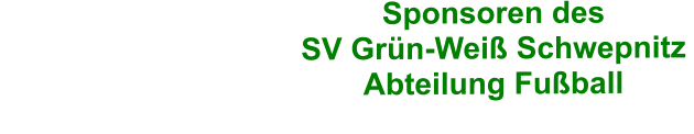 Sponsoren des SV Grün-Weiß Schwepnitz Abteilung Fußball